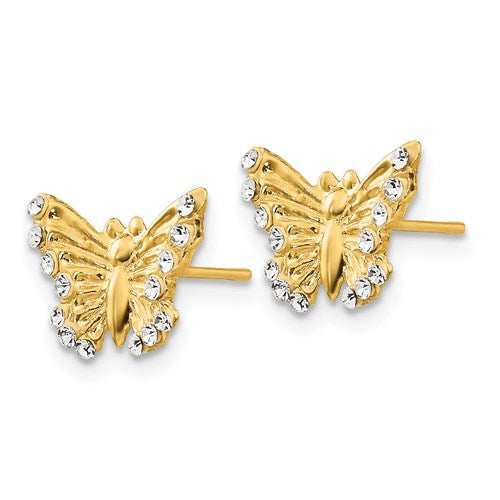 Buy THE JEWEL FACTOR 18K Yellow Gold Plated Crystal Paheli Butterfly  Earrings | Shoppers Stop
